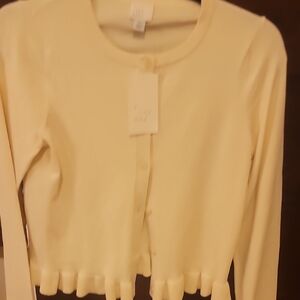 NWT Womens A New Day Cream Button-Up Cardigan Size Small